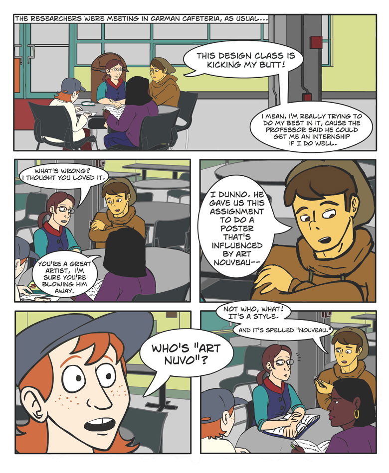 A comic strip of a group of people

Description automatically generated