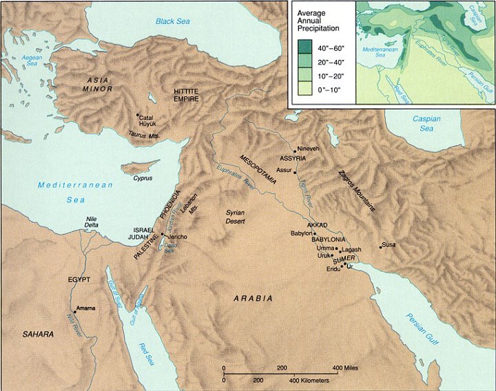 Physical Map Of Southwest Asia